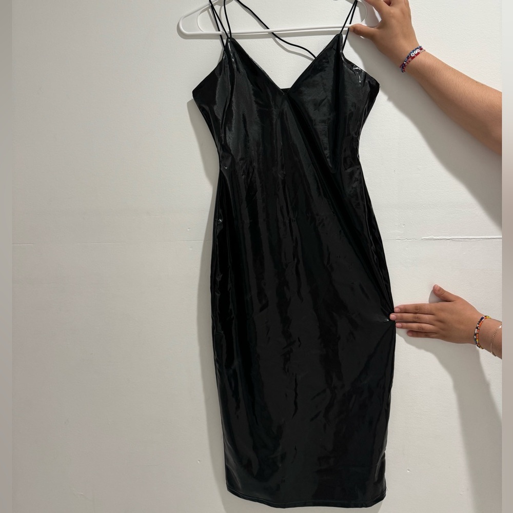 Latex dress, black size S.